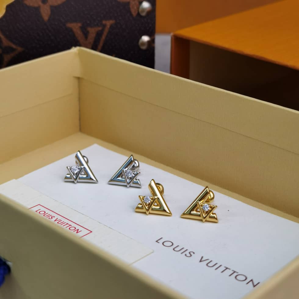 LV Hoop Earrings Dupe Logo