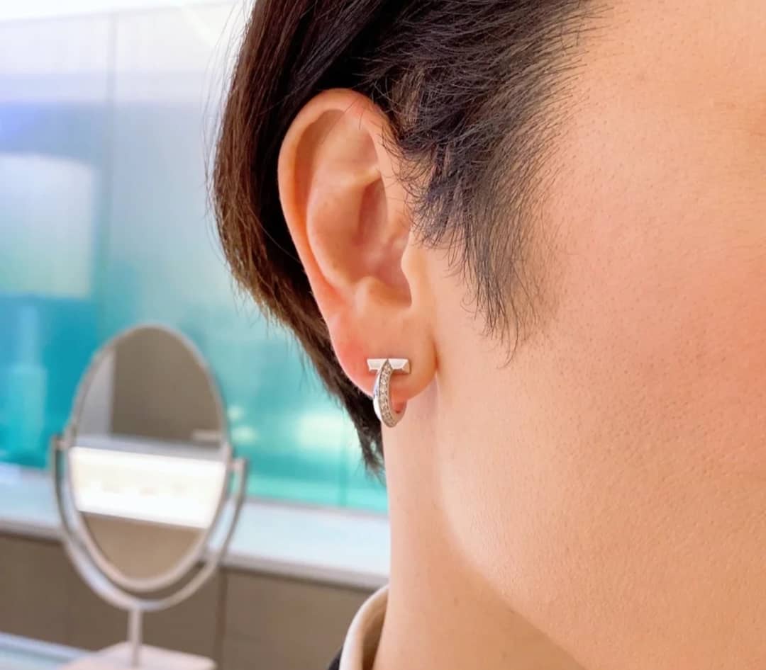 Fake T*f*ny Logo Earring