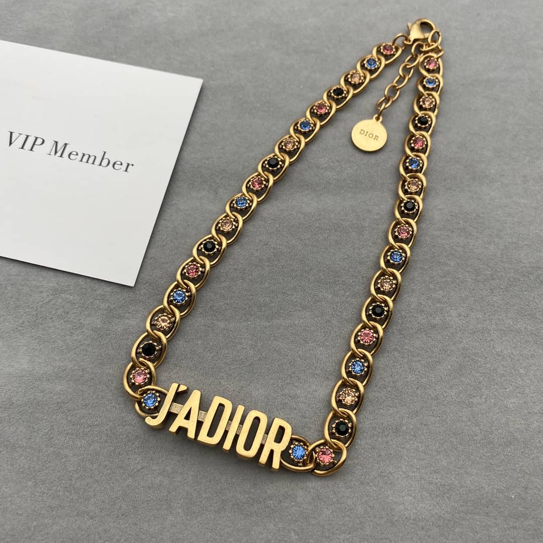 Fake Chr1st1an D10r Logo Necklace