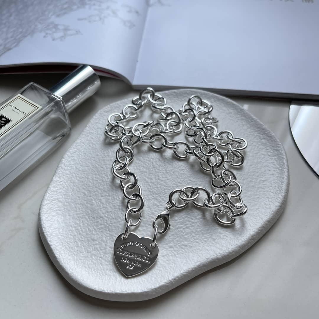 Fake T*f*ny Logo Necklace