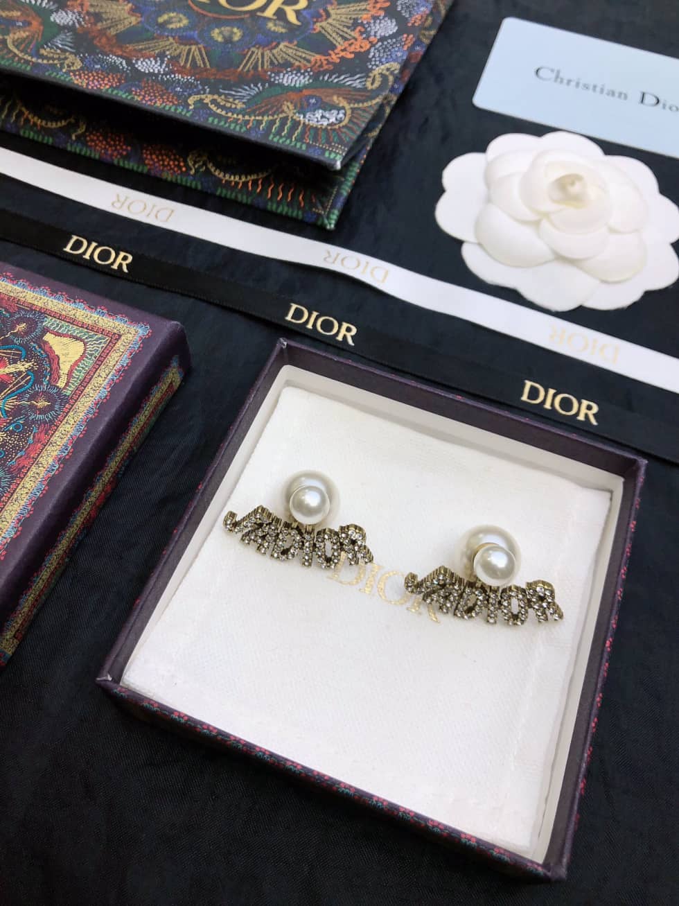 Fake Chr1st1an D10r Logo Earring