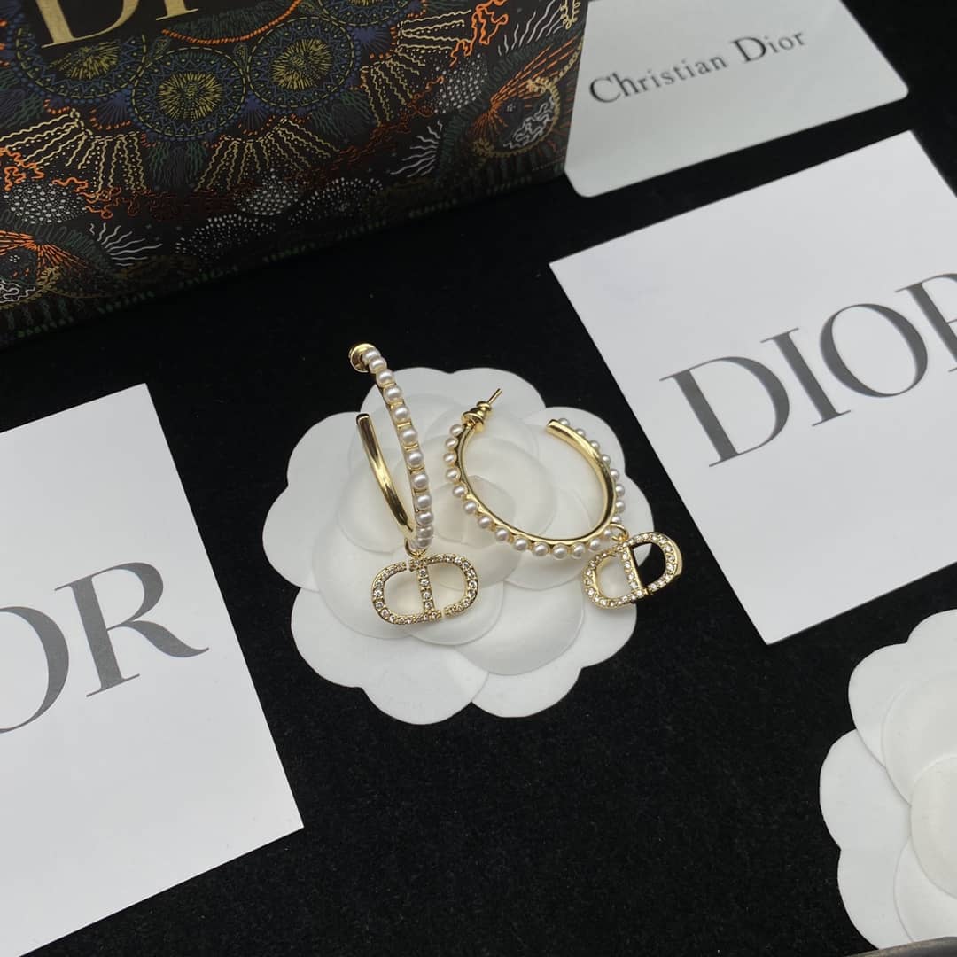 Fake Chr1st1an D10r Logo Earring