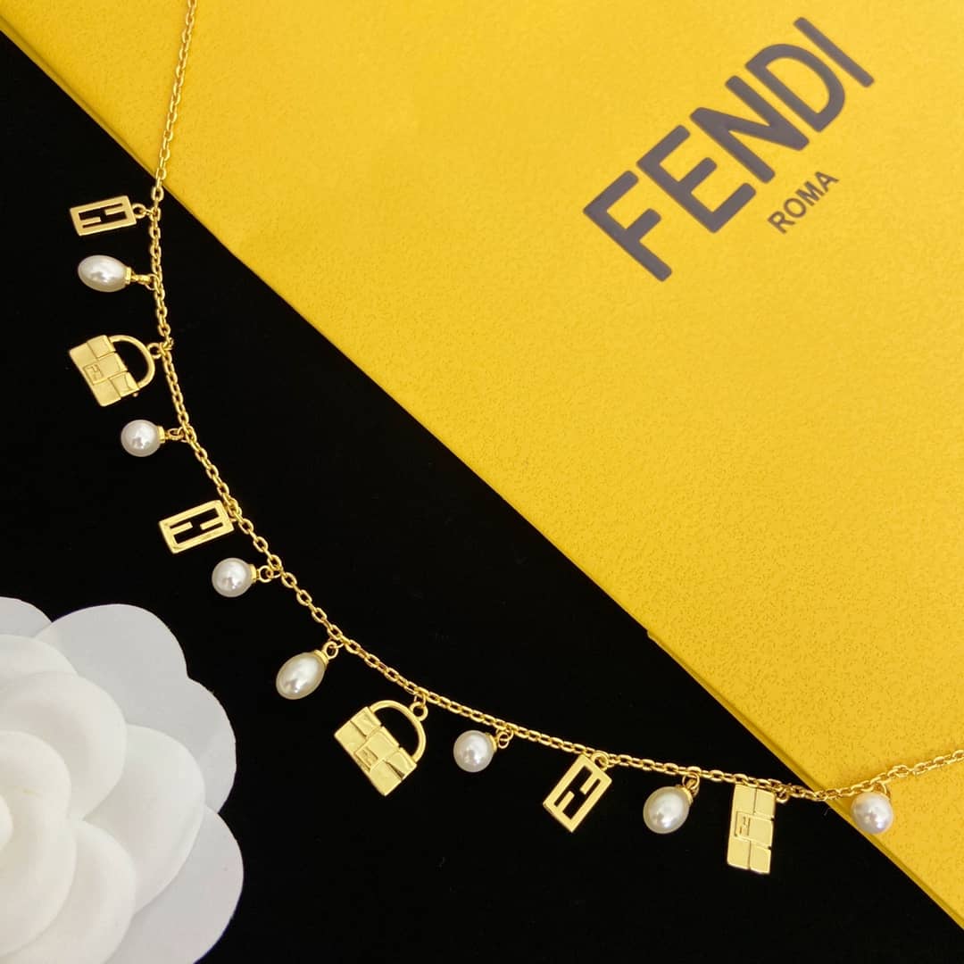 Knockoff F**di Logo Necklace
