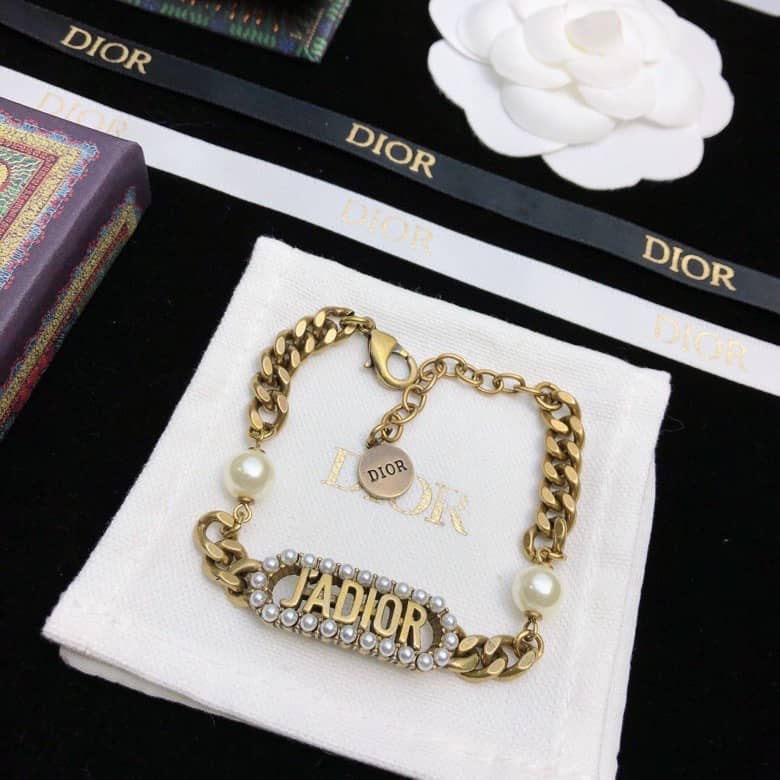 Fake Chr1st1an D10r Logo Bracelet