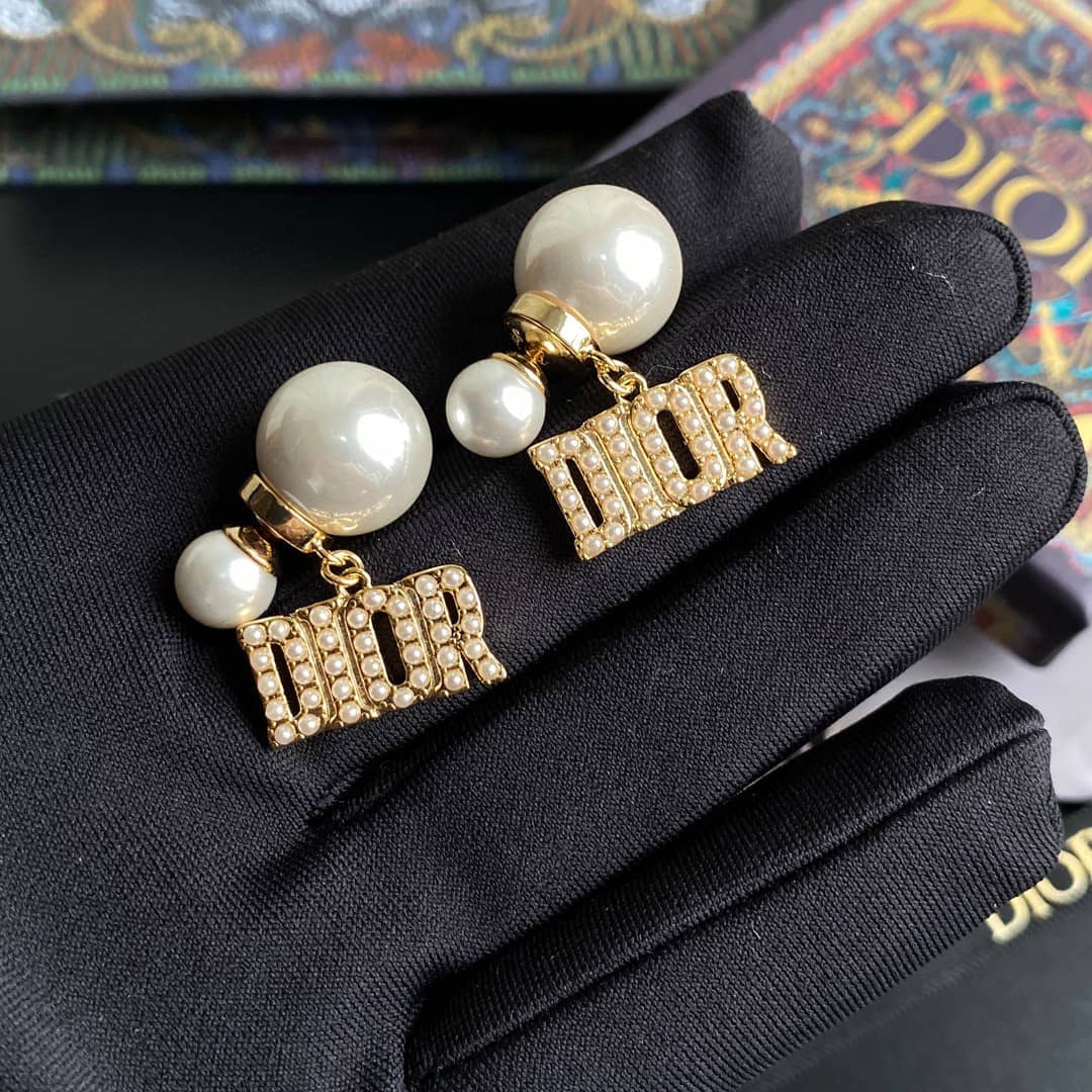 Fake Chr1st1an D10r Logo Earring