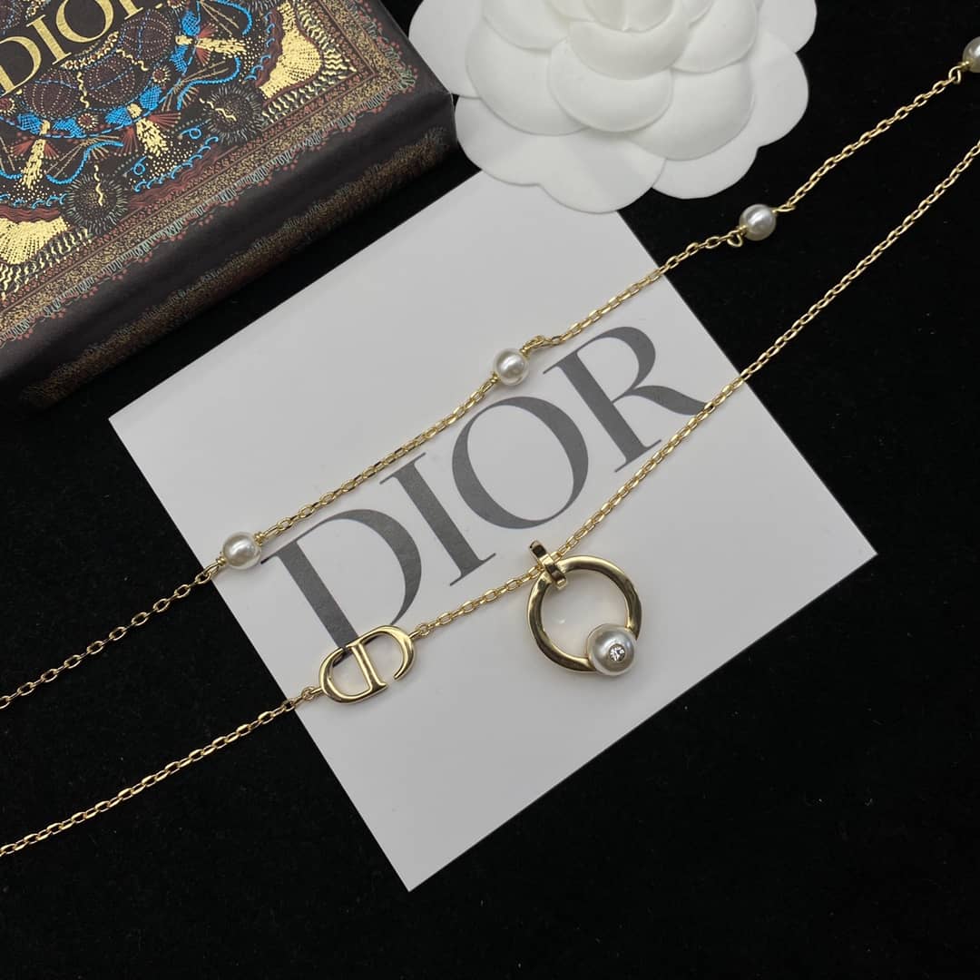 Knockoff Chr1st1an D10r Logo Necklace