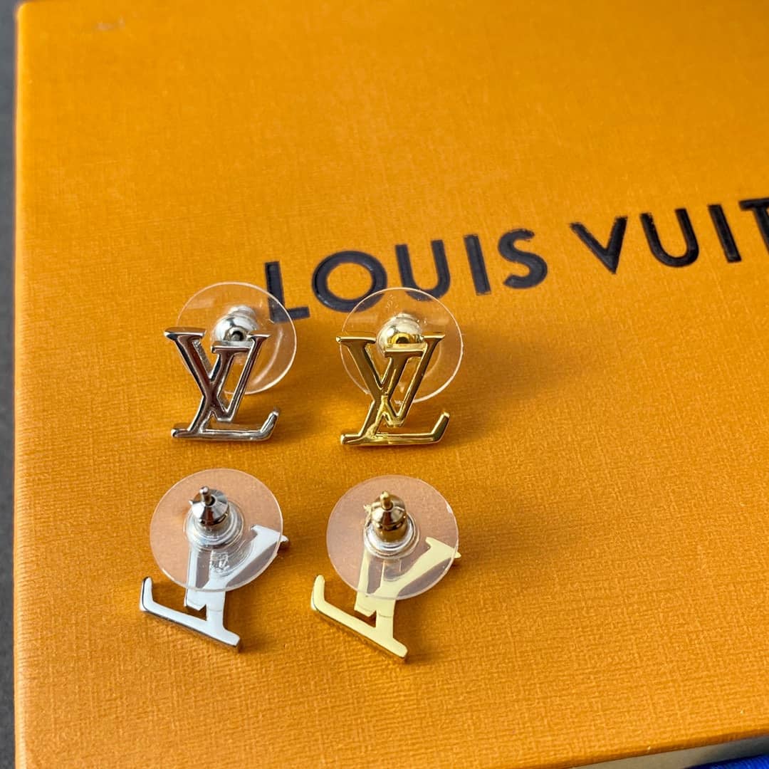 LV Hoop Earrings Dupe Logo