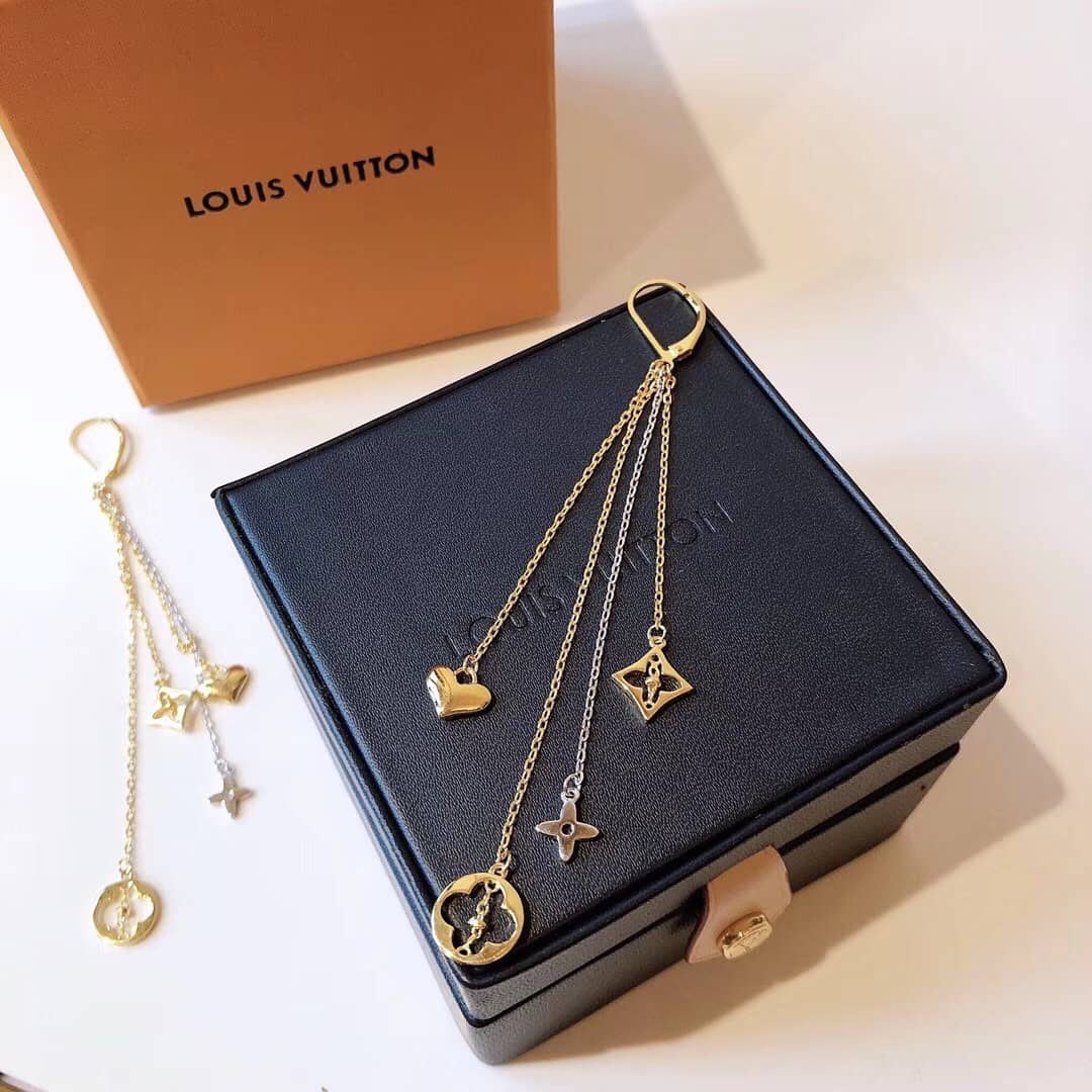 LV Hoop Earrings Dupe Logo