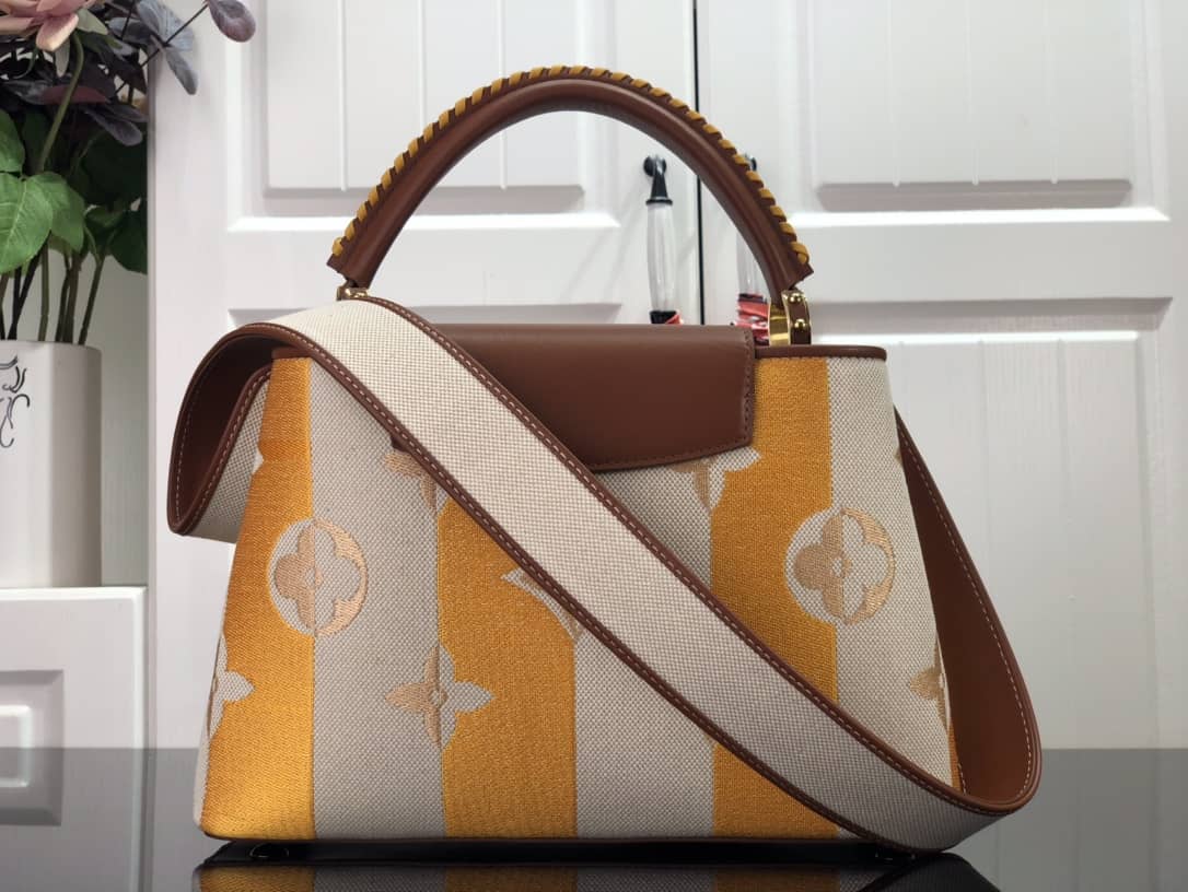 L0vis Vvtt0n Capucines Embroidery Replica Bag Orange M48865