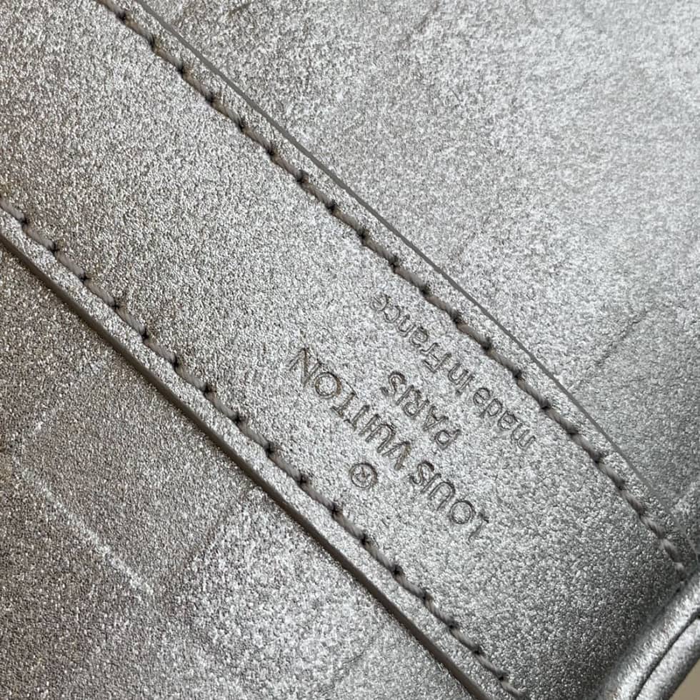 LV Duffle Bag Replica  Glitter Damier Keepall Silver N58041