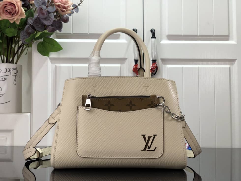LV Tote Dupe Marelle Tote BB Quartz White M20520 Replica Shoulder Bag