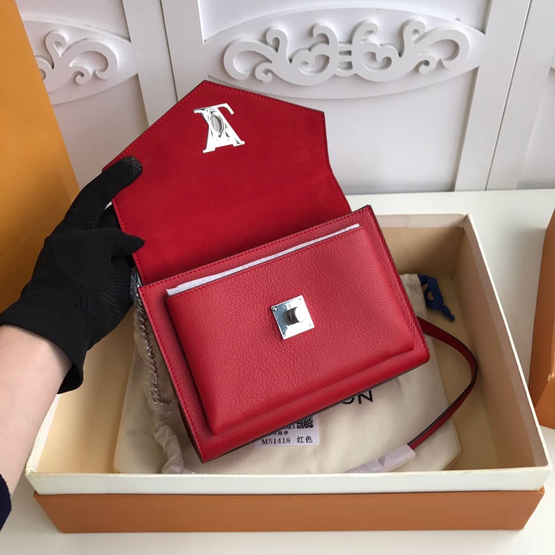 L0vis Vvtt0n MyLockMe BB Calf Chain Replica Shoulder Bag Red M51418