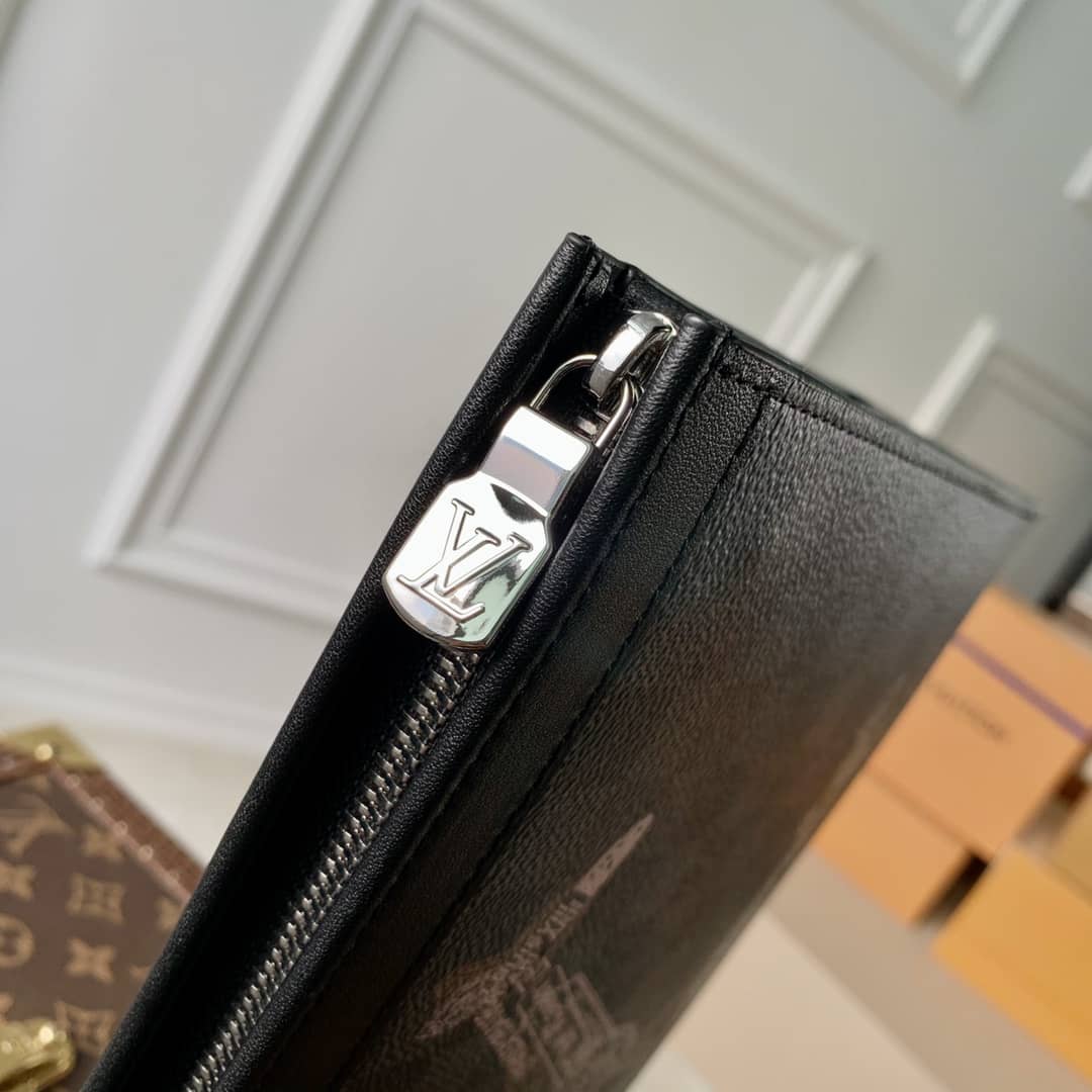 L0vis Vvtt0n Pochette Damier Graphite Stamps Cowhide Leather N64605 Replica