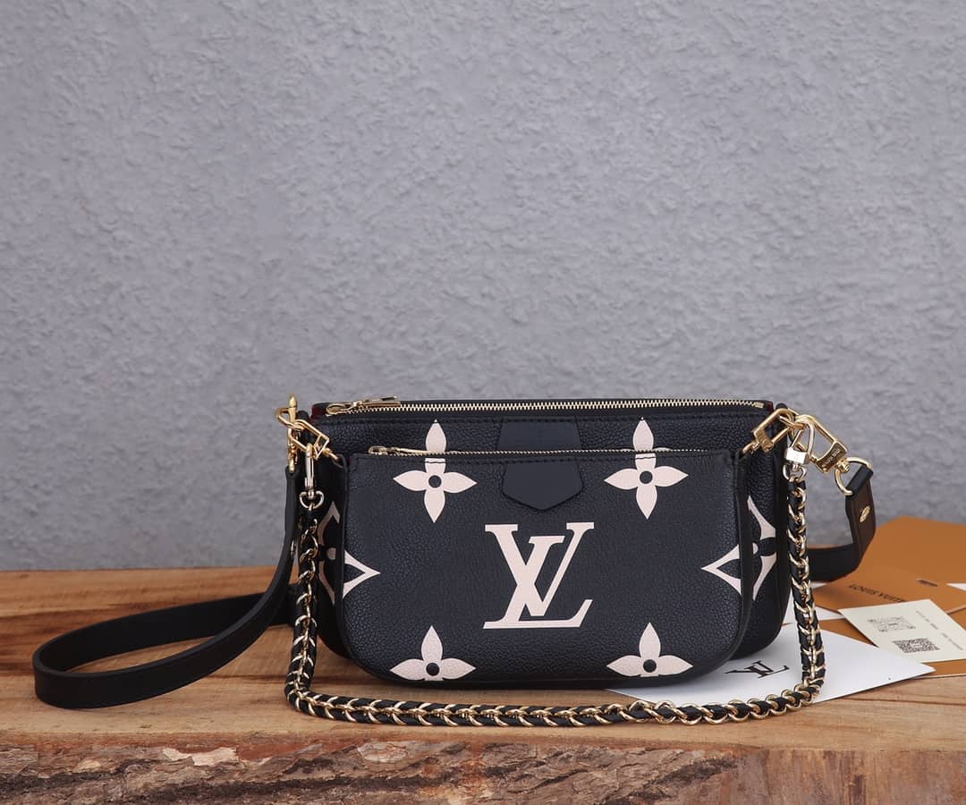 L0vis Vvtt0n Pochette Monogram Empreinte Cowhide Leather Replica Crossbody Bag Black M45777