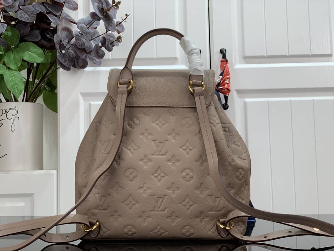 L0vis Vvtt0n Ann Platt Montsouris PM Noir Leather Replica Backpack Beige M45205