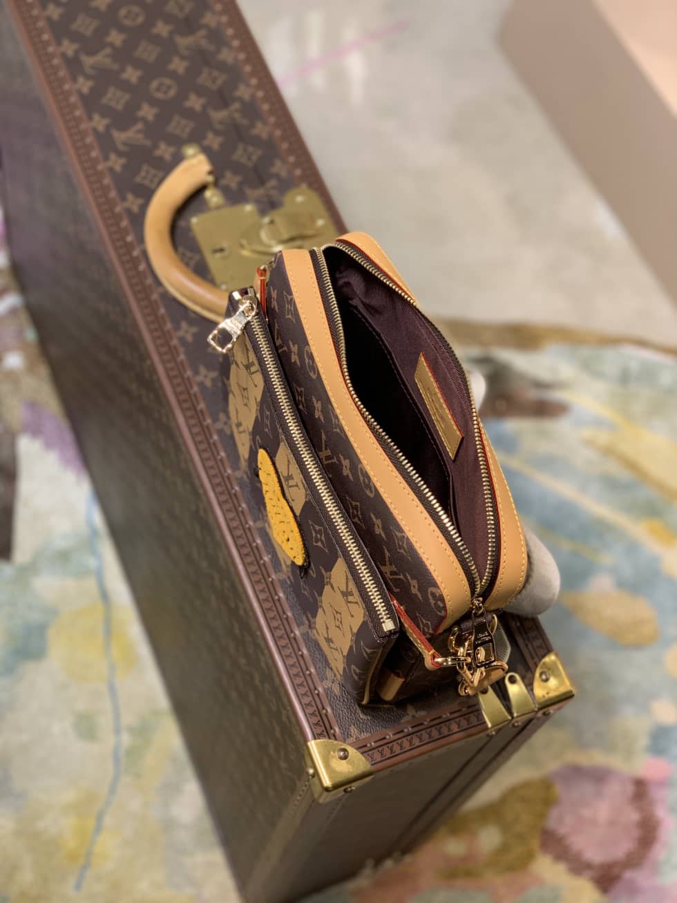 L0vis Vvtt0n x Nigo Trio Monogram Stripes Brown M45965 Replica Messenger Bag