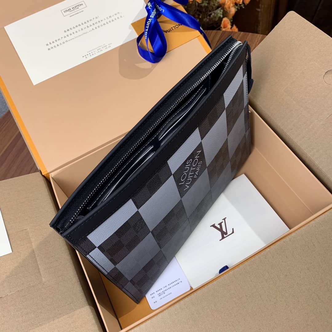 L0vis Vvtt0n Pochette Voyage MM Damier Giant Canvas Bag Replica Gray N60412