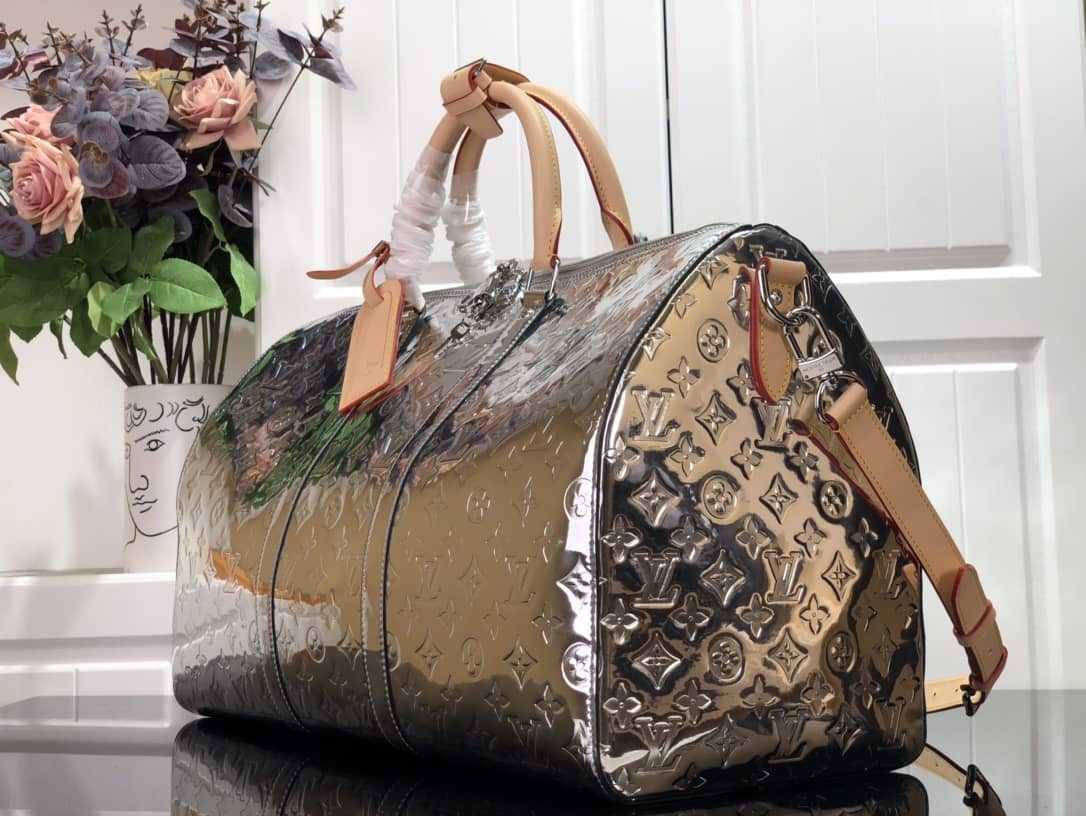 L0vis Vvtt0n Keepall Bandouliere 50 Silver Mirror Monogram Bag Replica M45886