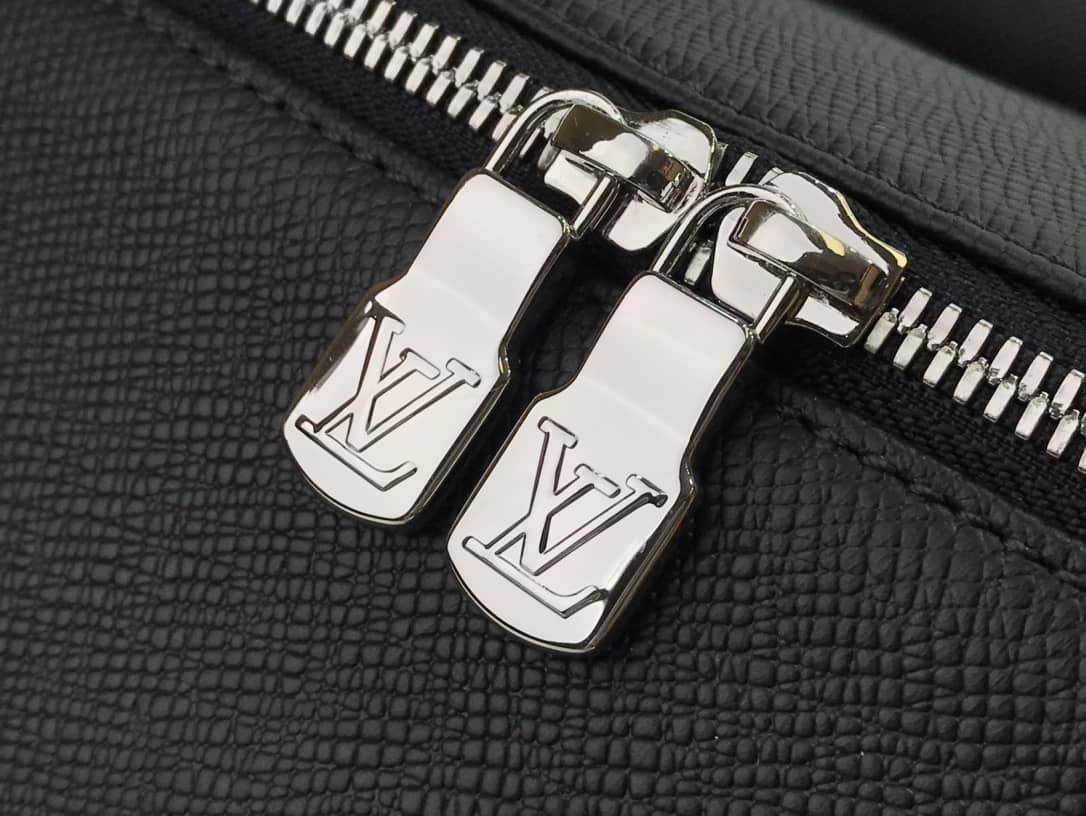 LV Backpack Replica Taiga Leather Discovery M30728 Black Gray