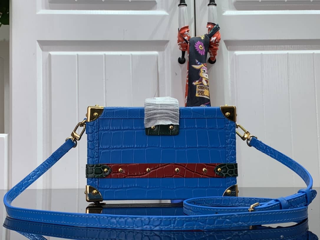 L0vis Vvtt0n Petite Malle Monogram Canvas Replica Bag Blue M40273