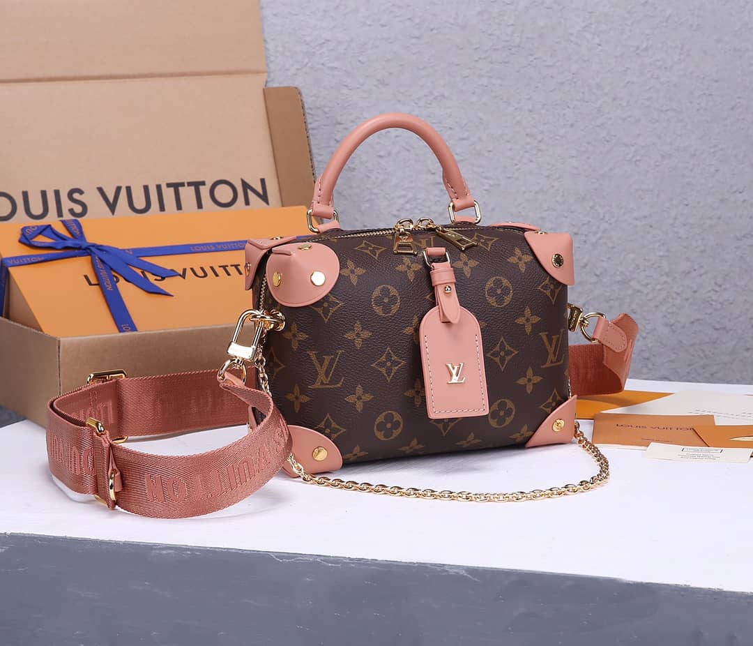 L0vis Vvtt0n Petite Malle Souple Monogram Bag Replica Pink M45571
