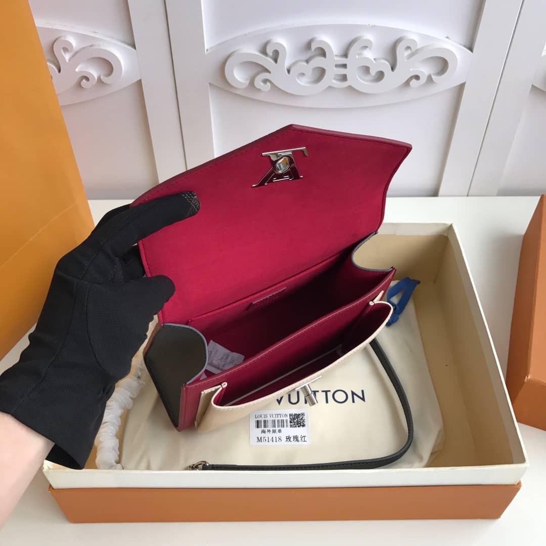 L0vis Vvtt0n MyLockMe BB Calf Chain Replica Shoulder Bag Red White M51418