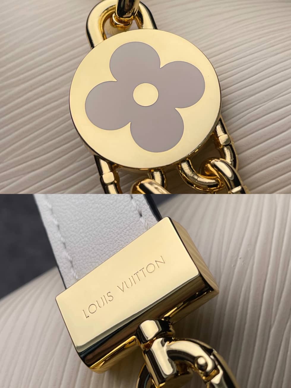 L0vis Vvtt0n Twist MM Epi Grained Leather White M59403 Replica Crossbody Bag