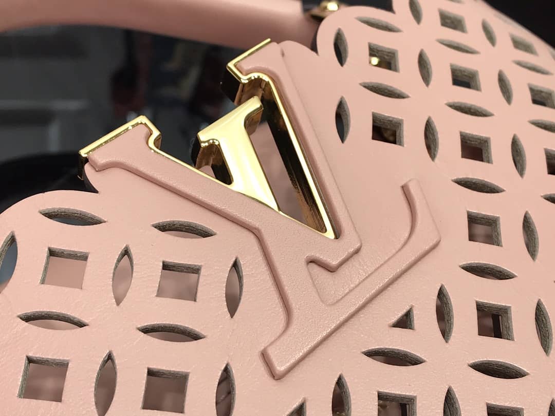 L0vis Vvtt0n Capucines BB Cutout Leather Bag Replica Pink M57228