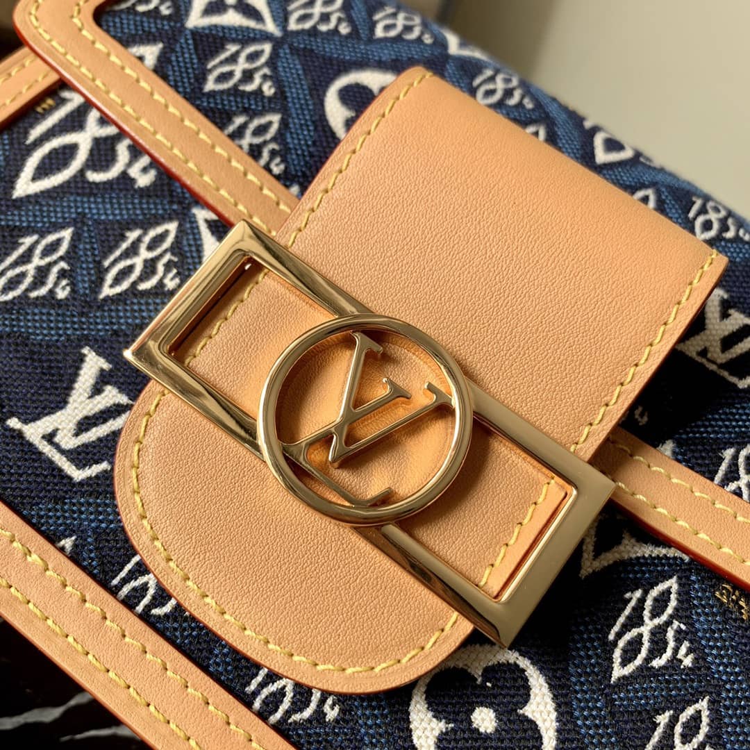 L0vis Vvtt0n Since 1854 Jacquard Pattern Dauphine MM Replica Shoulder Bag Blue M57211