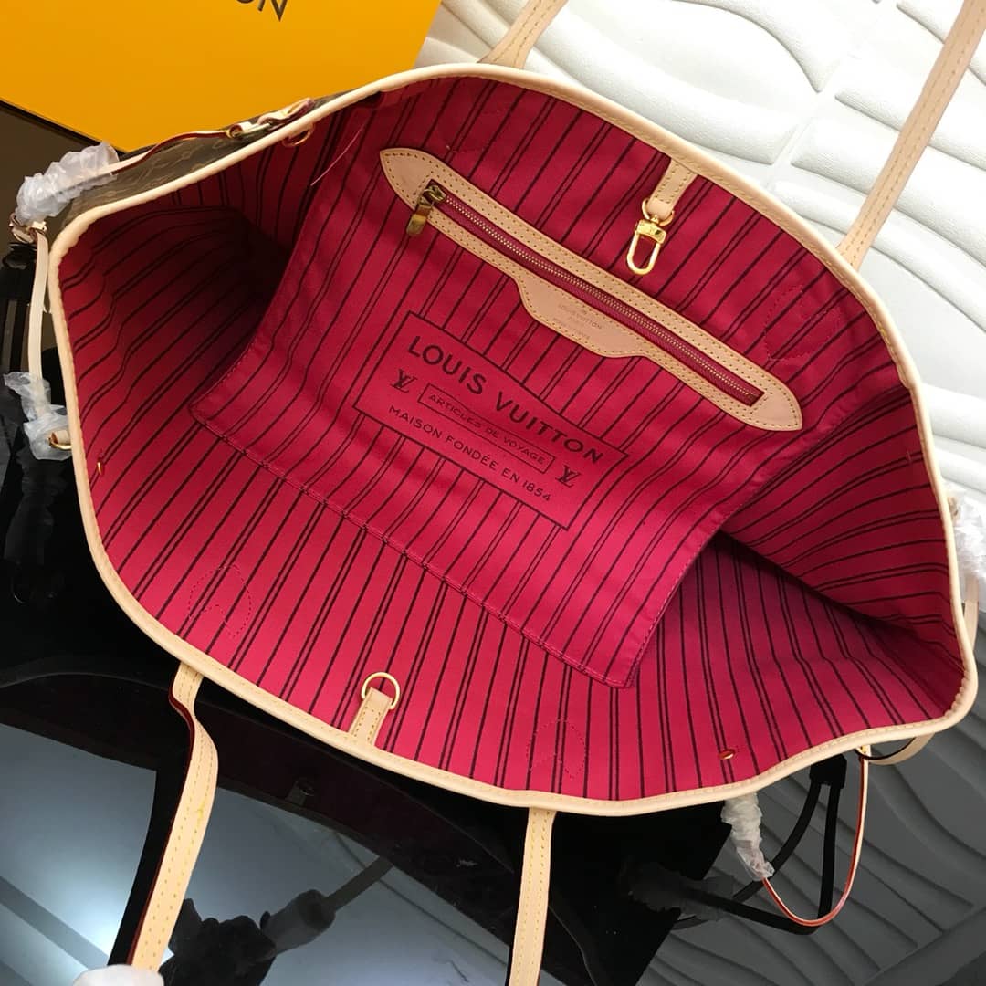 L0vis Vvtt0n Neverfull Dupe Monogram GM Shoulder Bag Replica Pink M40990