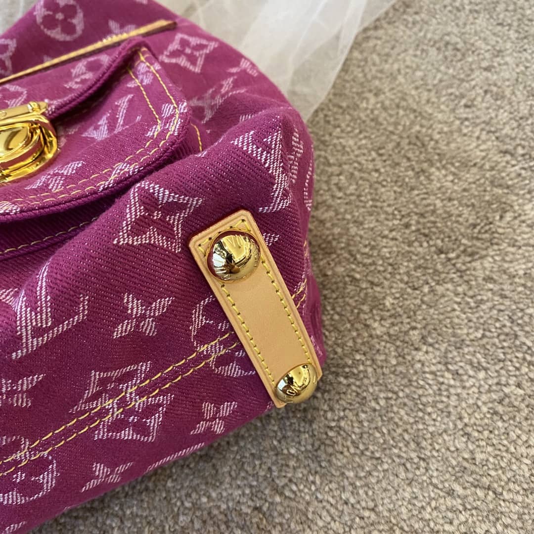 L0vis Vvtt0n Monogram Denim Baggy PM Bag Replica Pink M44464