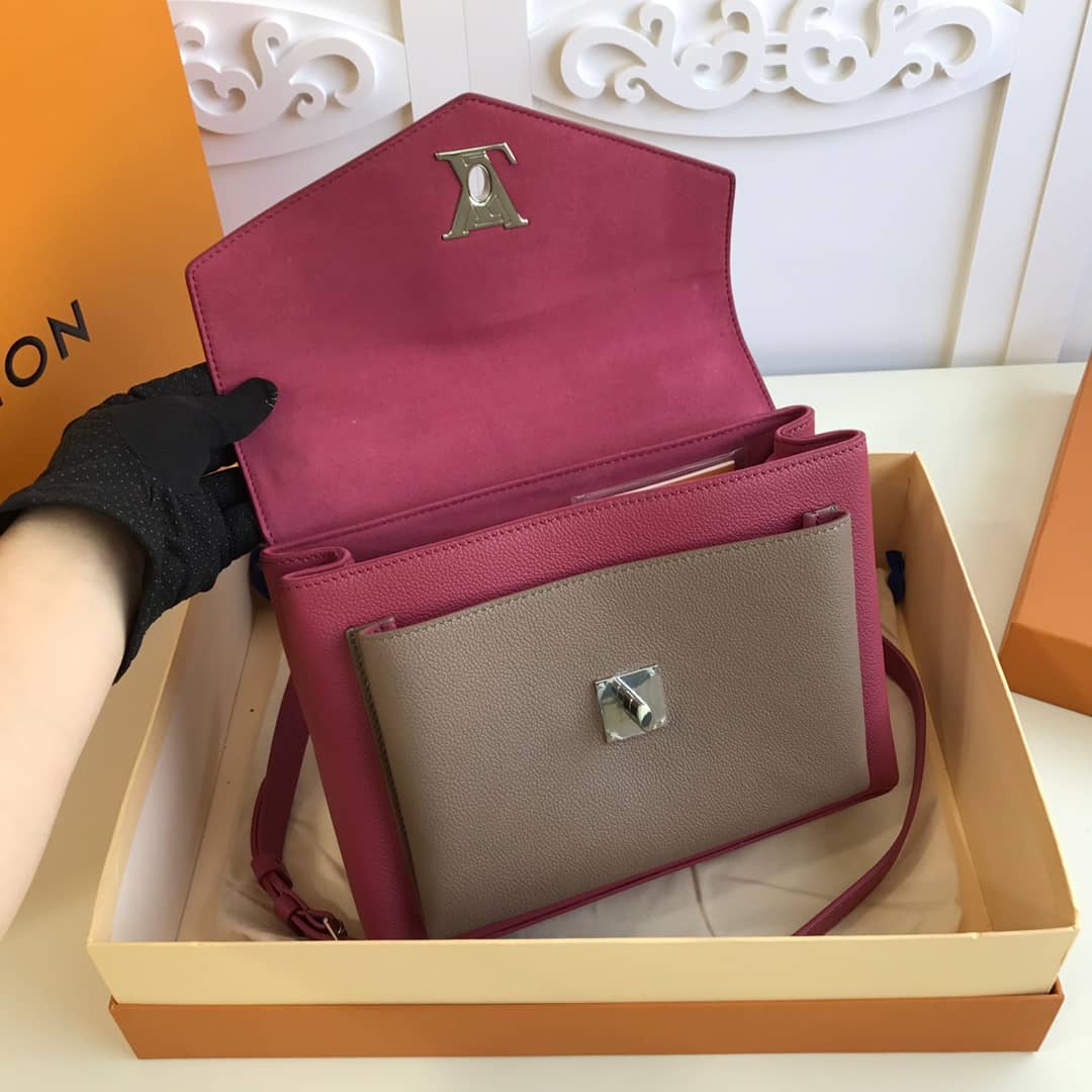 L0vis Vvtt0n MyLockMe 2way Leather Grain Replica Satchel Pink M54849