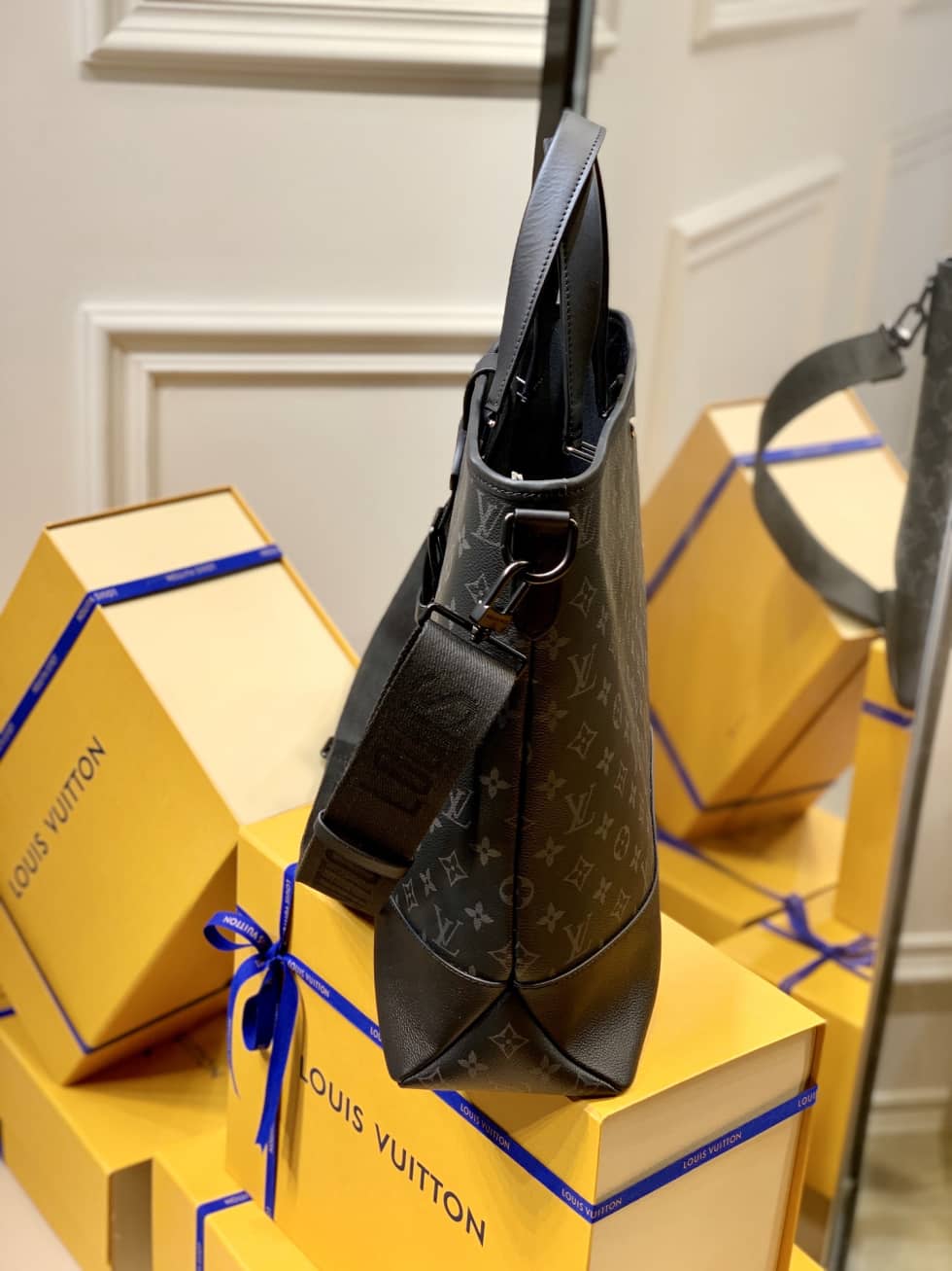 LV Tote Dupe Monogram Eclipse Saumur M45914 Replica Tote