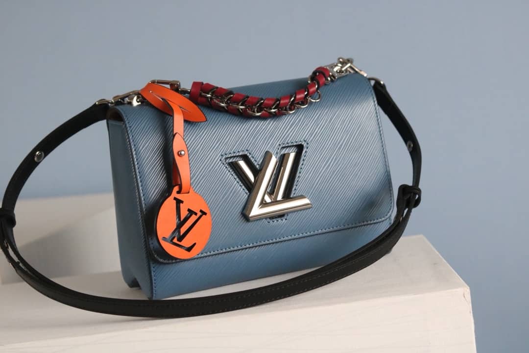 LV Tote Dupe Twist MM Crossbody Bag Replica Blue M50305