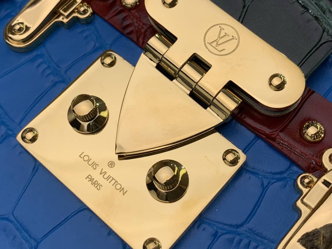 L0vis Vvtt0n Petite Malle Monogram Canvas Replica Bag Blue M40273