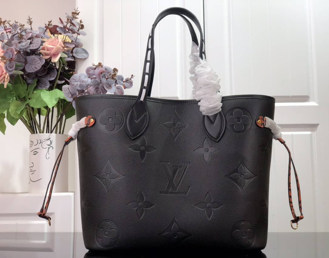 L0vis Vvtt0n Neverfull Dupe MM Monogram Empreinte Medium Bag Replica Black M45856