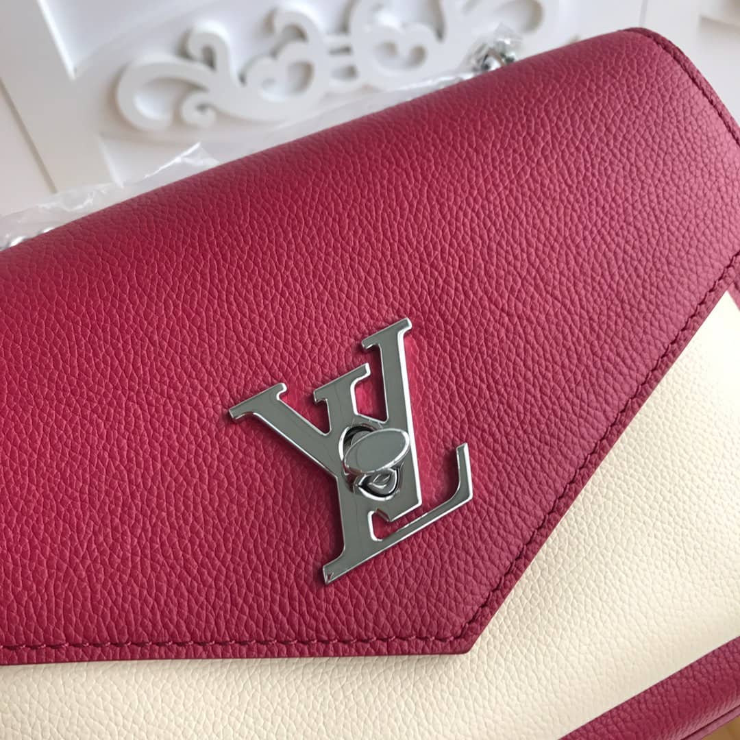 L0vis Vvtt0n MyLockMe BB Calf Chain Replica Shoulder Bag Red White M51418