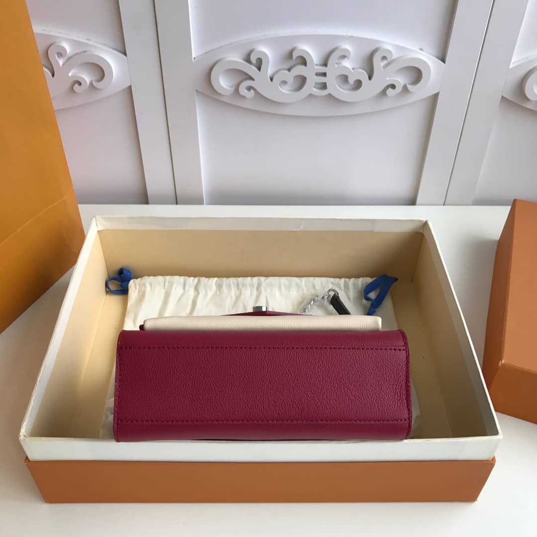 L0vis Vvtt0n MyLockMe BB Calf Chain Replica Shoulder Bag Red White M51418