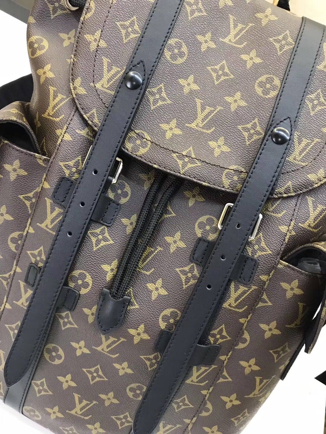 L0vis Vvtt0n Christopher PM Monogram Macassar Canvas Leather Replica Backpack M43735