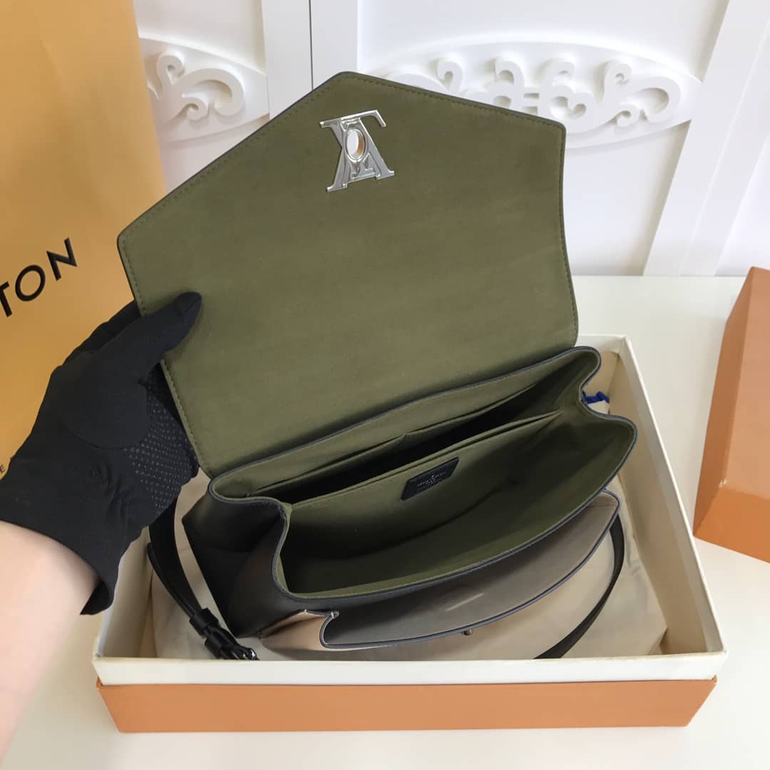 L0vis Vvtt0n MyLockMe 2way Leather Grain Satchel Replica Green M54849