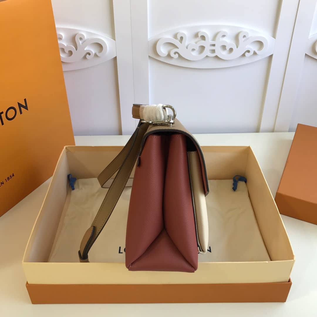 L0vis Vvtt0n MyLockMe 2way Leather Grain Replica Satchel Yellow M54849