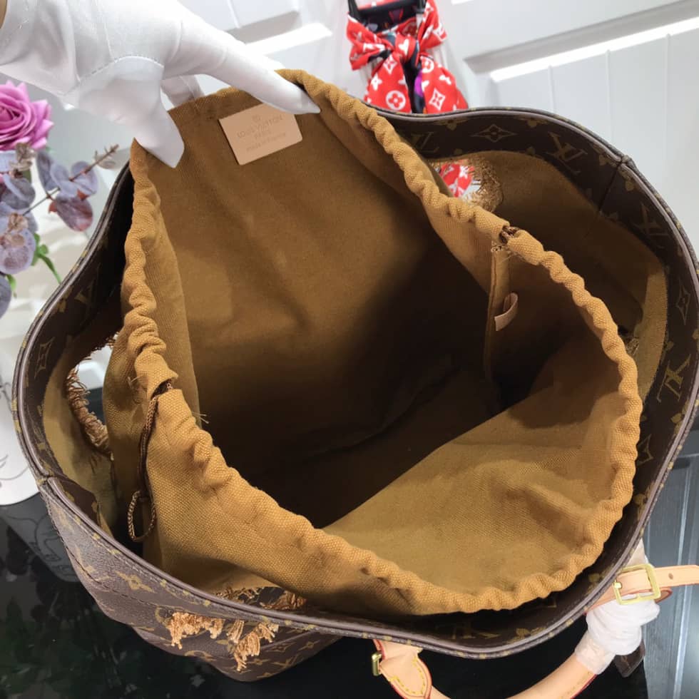 L0vis Vvtt0n Monogram X Comme Des Garons Burned Holes Tote M40011 Replica