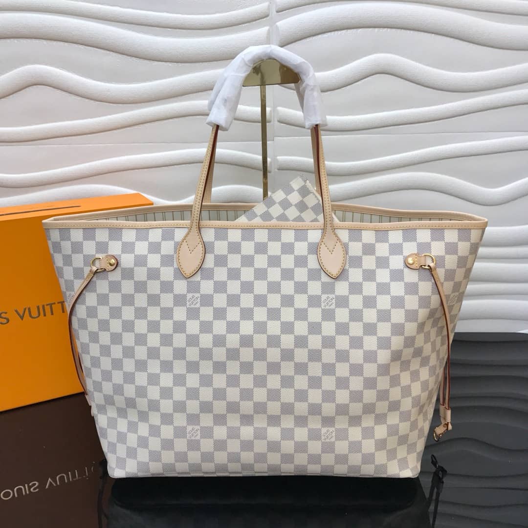 L0vis Vvtt0n Neverfull GM Damier Azur Tote Replica White N40990
