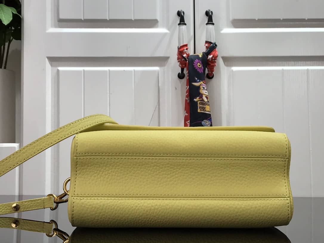 L0vis Vvtt0n Replica Bags Twist PM Pondichery Taurillon Leather Replica Bag Yellow M58691