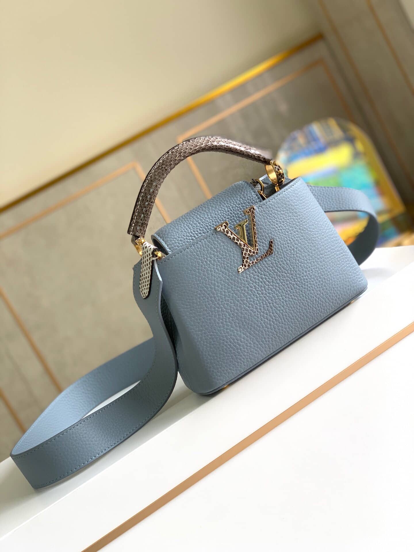 L0vis Vvtt0n Capucines Mini Replica Bag Blue M55921