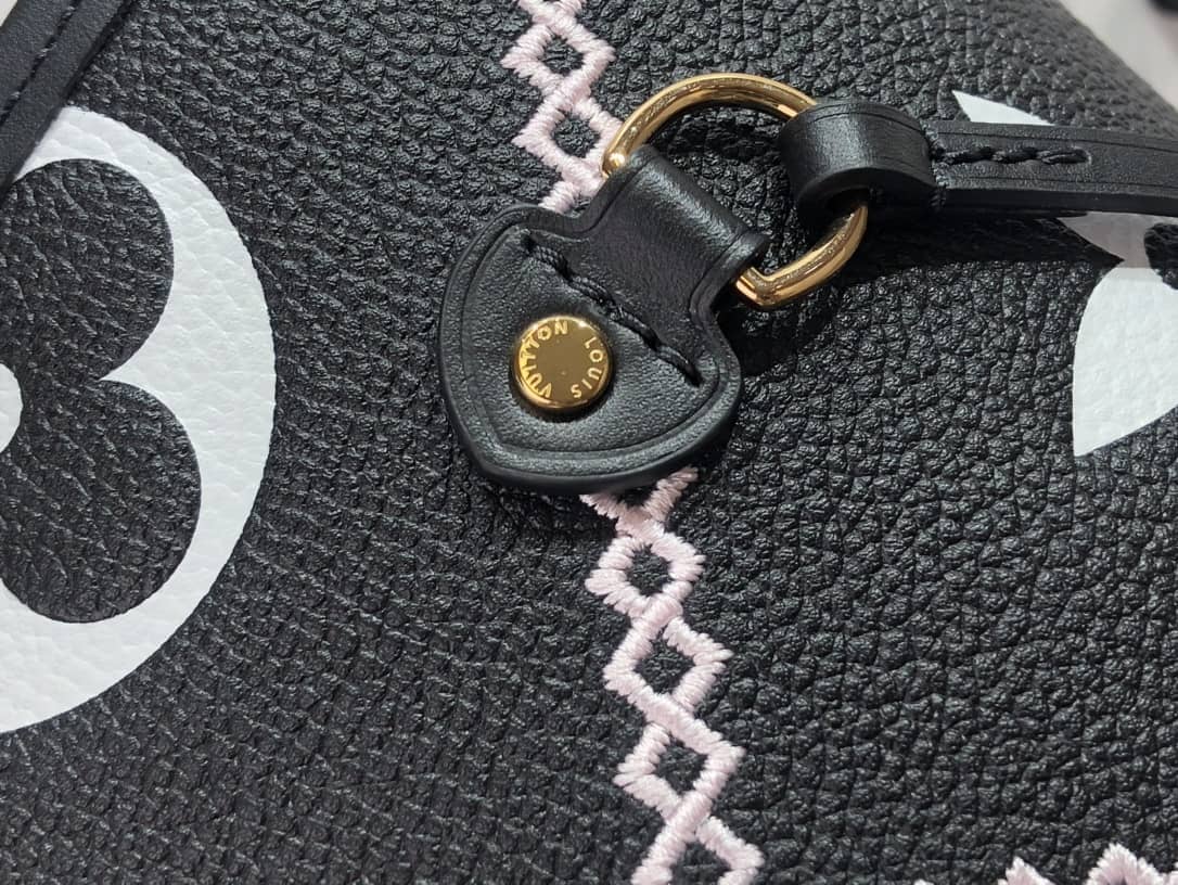 L0vis Vvtt0n Neverfull Dupe MM Empreinte Lace Black Pink M46040