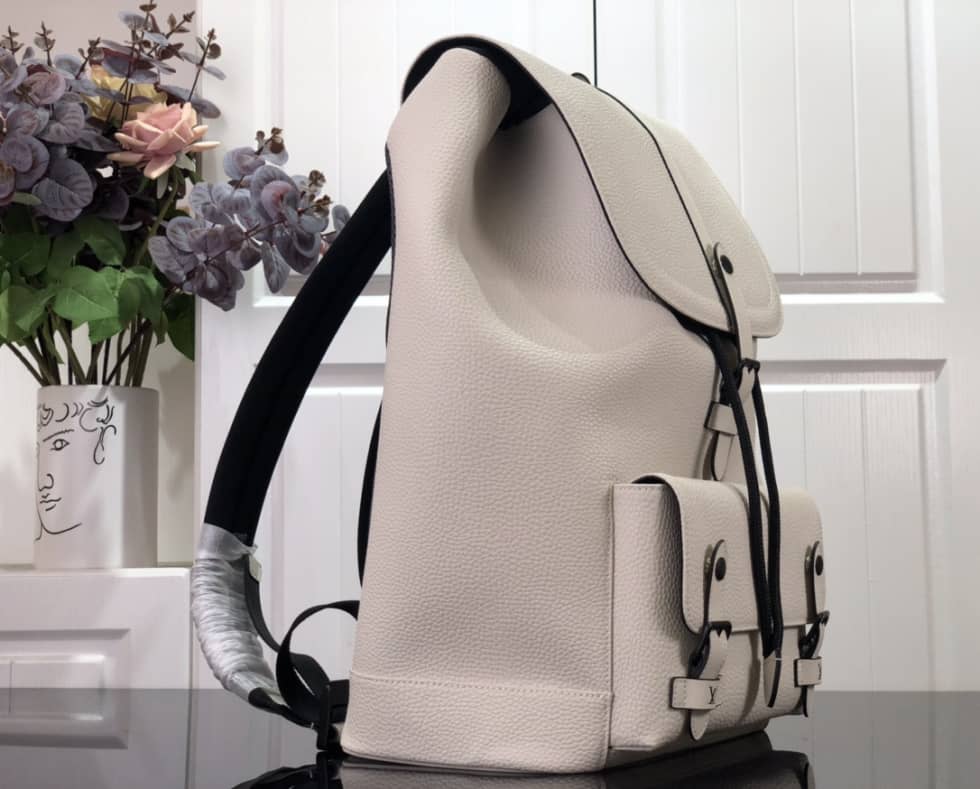L0vis Vvtt0n Christopher Slim Taurillon Leather White M58644 Replica Backpack