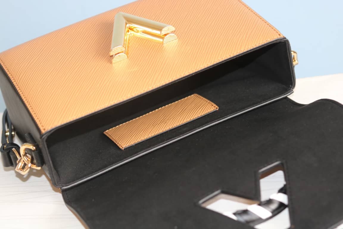 L0vis Vvtt0n Textured Epi Leather Twist Series Bag Brown