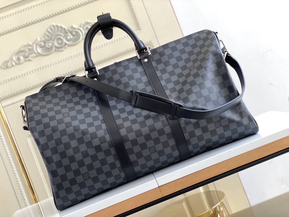 LV Duffle Bag Replica Monogram Keepall Bandouliere 50 Boston Bag Blue M41416