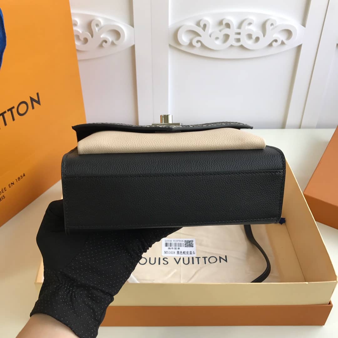 L0vis Vvtt0n MyLockMe BB Calf Chain Replica Shoulder Bag Black Beige M51418